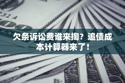 武汉欠条诉讼费谁来掏？追债成本计算器来了！